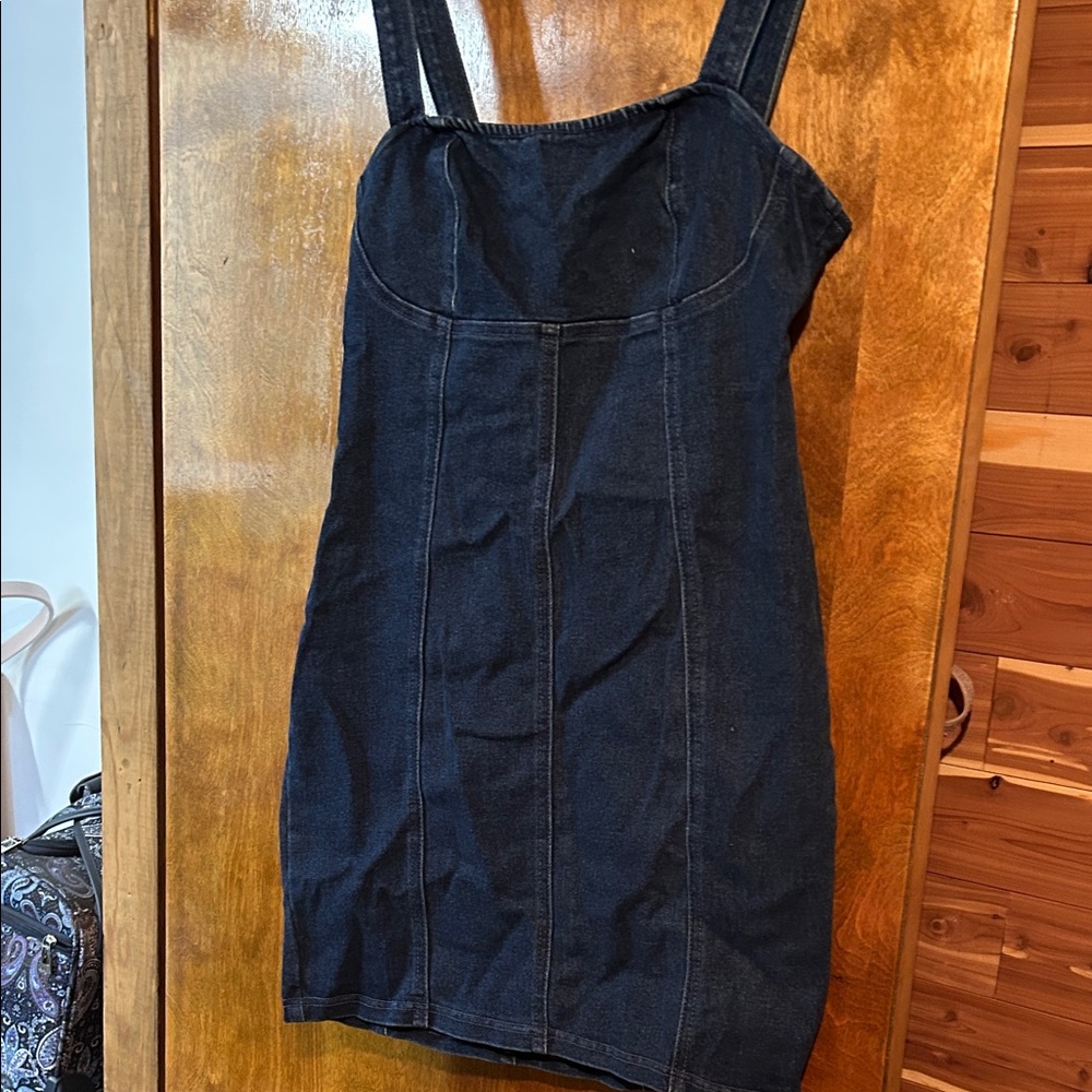 Stylish Black Denim Mini Dress